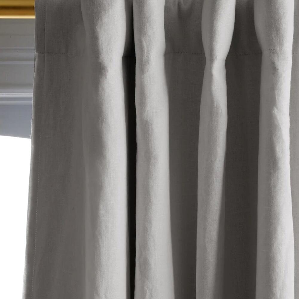 NWT Quince Belgian Linen Set of 2 Drapes - Room Darkening - Cloud - 87x40 - Picture 8 of 14